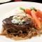 Seared Steaks with Caramelized Onions & Gorgonzola
