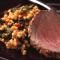 Ginger-Marinated Leg of Lamb with Israeli Couscous & Kale
