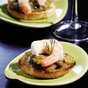 Caramelized Onion &amp; Shrimp Bruschetta Recipe