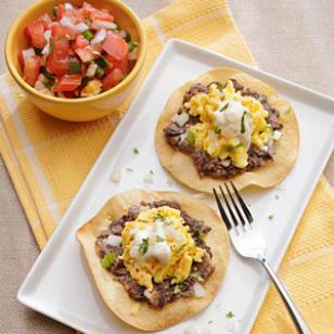 Black Bean &amp; Chipotle Tostadas with Crème Fraîche Recipe