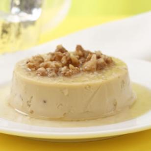Vanilla Bean Flans with Agave Syrup &amp; Caramelized Walnuts Recipe